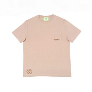 Men's T-shirt with breast pocket and double embroidery