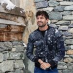 Men's patterned bomber jacket