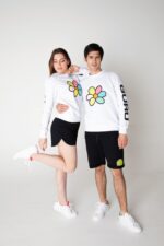 Felpa uomo margherita multicolore con ricamo