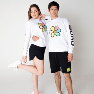 Felpa uomo margherita multicolore con ricamo