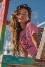 Bloom Crop T-shirt Raccoon "Relax, we're all crazy.."